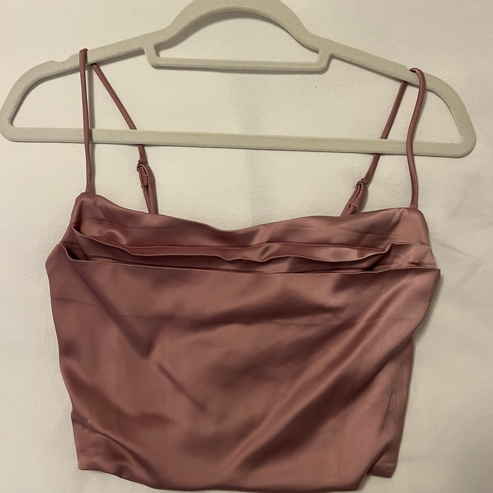 Naked Wardrobe Pink Sleeveless Crop Camisole